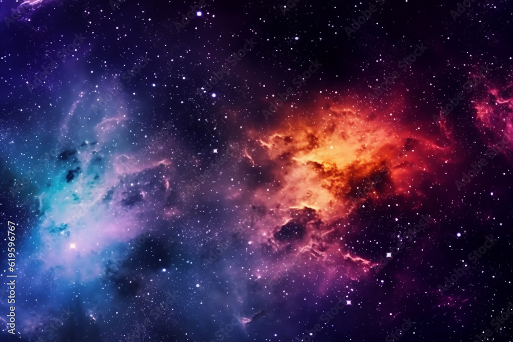 Abstract representation of the night sky, brimming with stars, nebulae, and galaxies. Generative AI Abstract representation of the night sky, brimming with stars, nebulae, and galaxies. Generative AI