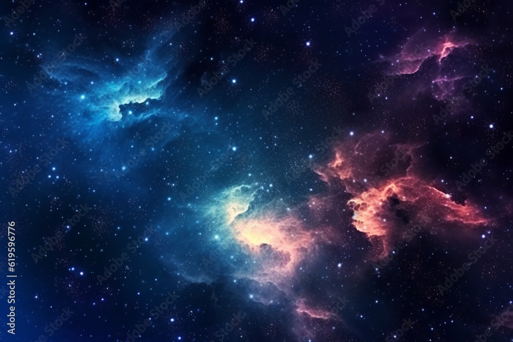 Abstract representation of the night sky, brimming with stars, nebulae, and galaxies. Generative AI Abstract representation of the night sky, brimming with stars, nebulae, and galaxies. Generative AI