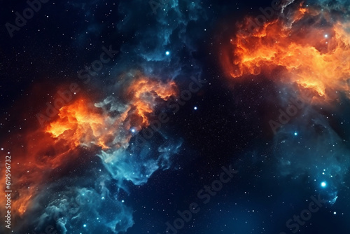 Abstract night sky with a breathtaking display of stars  nebulae  and galaxies. Generative AI