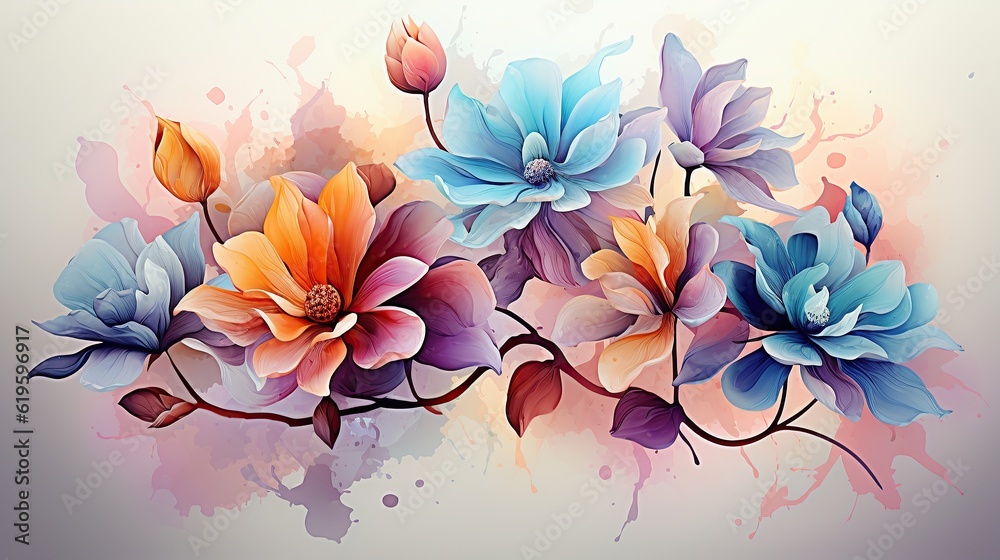 PSD abstract watercolor flower