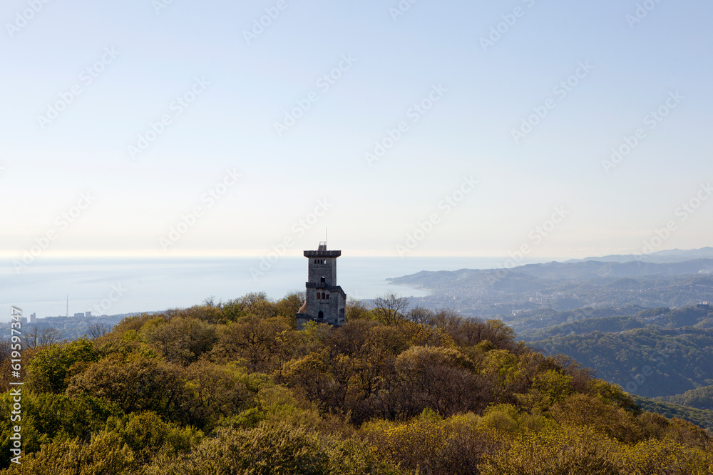 Observation tower on Mount Big Akhun. Sochi, Krasnodar Territory. Russia