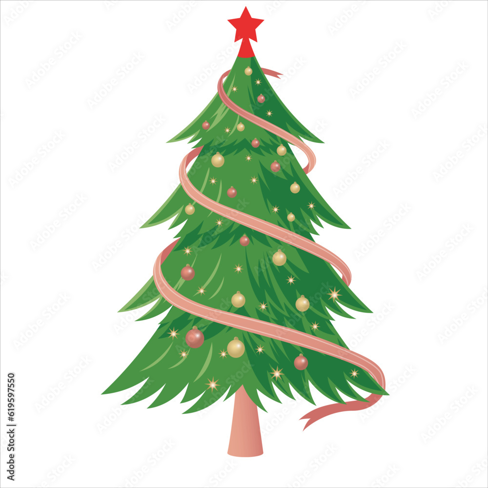 Obraz premium christmas tree illustration