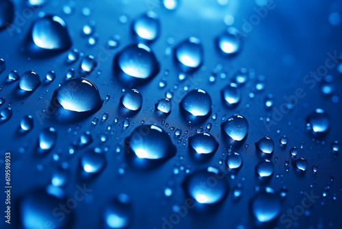 Wallpaper Mural Dynamic deep blue background enhanced by sparkling water droplets and gradients. Generative AI Torontodigital.ca