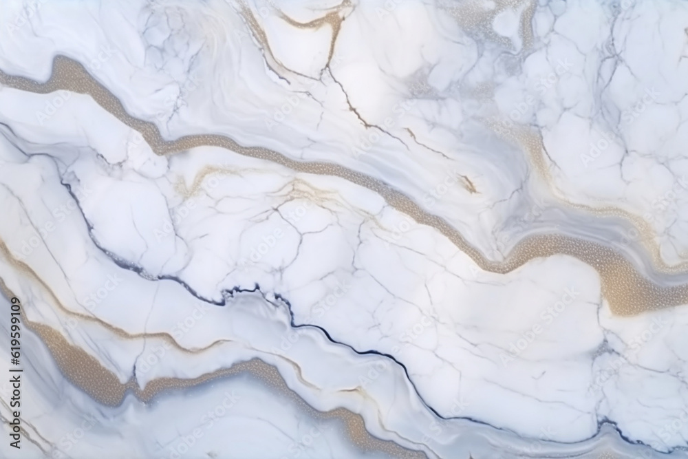 Fototapeta premium Elegant white marble background with intricate natural patterns. Generative AI