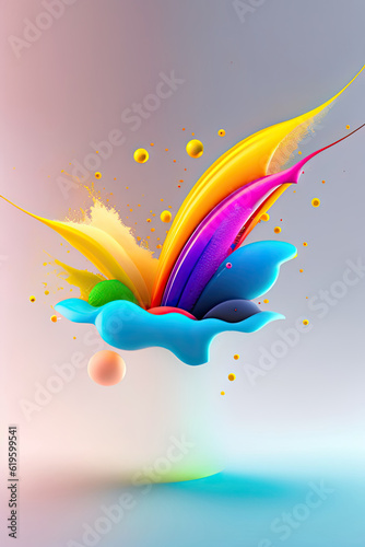 Image of an abstract colorful powder splash