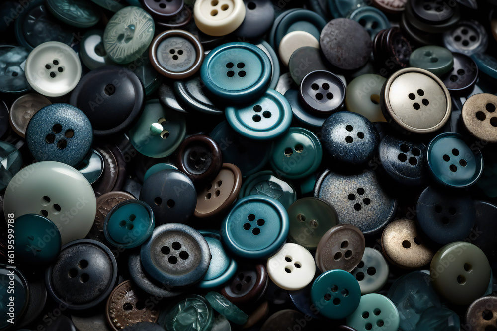 Lots of different buttons close-up,ai generated Lots of different buttons close-up,ai generated