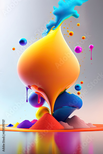 Image of an abstract colorful powder splash