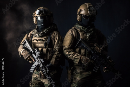 Military Special Forces With Weapon Armed Soldiers,ai generated © Veronica