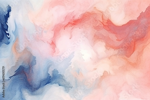 High-resolution abstract background with watercolor wash and marble pattern texture. Generative AI