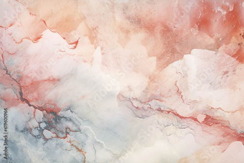 Interiors-inspired marble stone wall with a natural abstract watercolor wash background. Generative AI