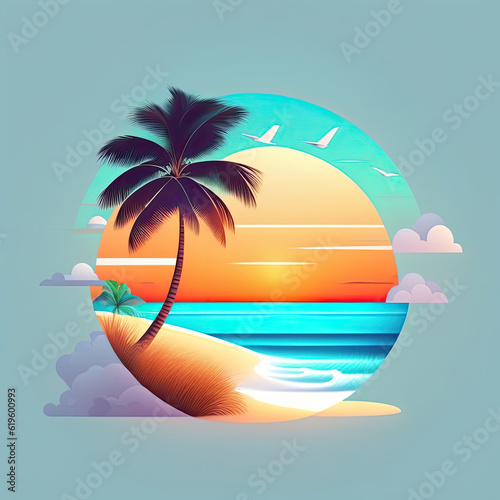 Artistic summer poster design