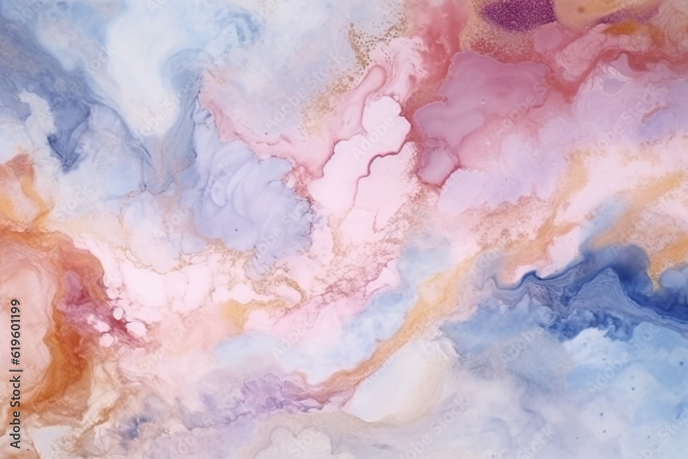 Naklejka premium Marble pattern texture meets abstract watercolor wash in a natural background. Generative AI