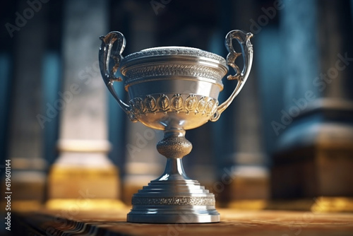 Majestic champion's trophy as a symbol of triumph and accomplishment. Generative AI