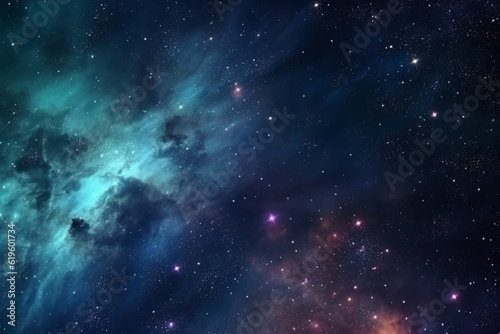 Night sky abstract background - Universe filled with stars, nebula and galaxy Generative AI