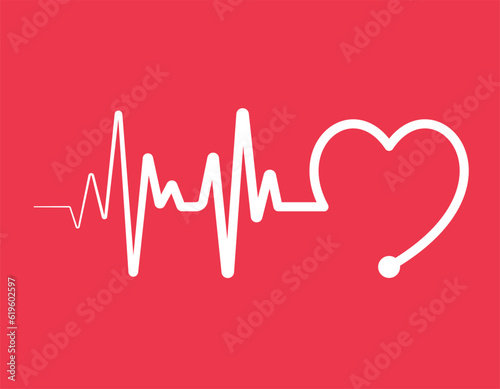 Heartbeat Line Illustration EPS Vector