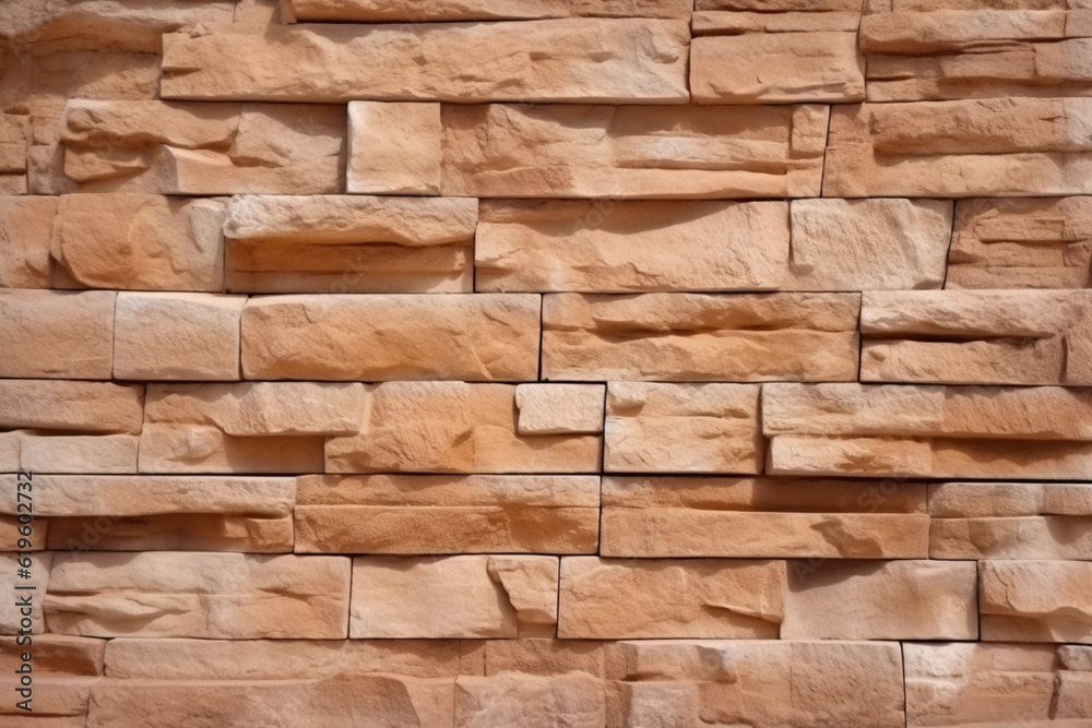 Seamless pattern of sandstone facade on a textured stone wall brick backdrop. Generative AI Seamless pattern of sandstone facade on a textured stone wall brick backdrop. Generative AI