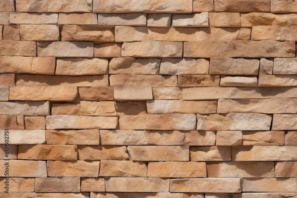 Seamless pattern of sandstone facade on a textured stone wall brick backdrop. Generative AI Seamless pattern of sandstone facade on a textured stone wall brick backdrop. Generative AI