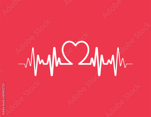 Heartbeat Line Illustration EPS Vector