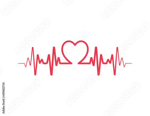 Heartbeat Line Illustration EPS Vector