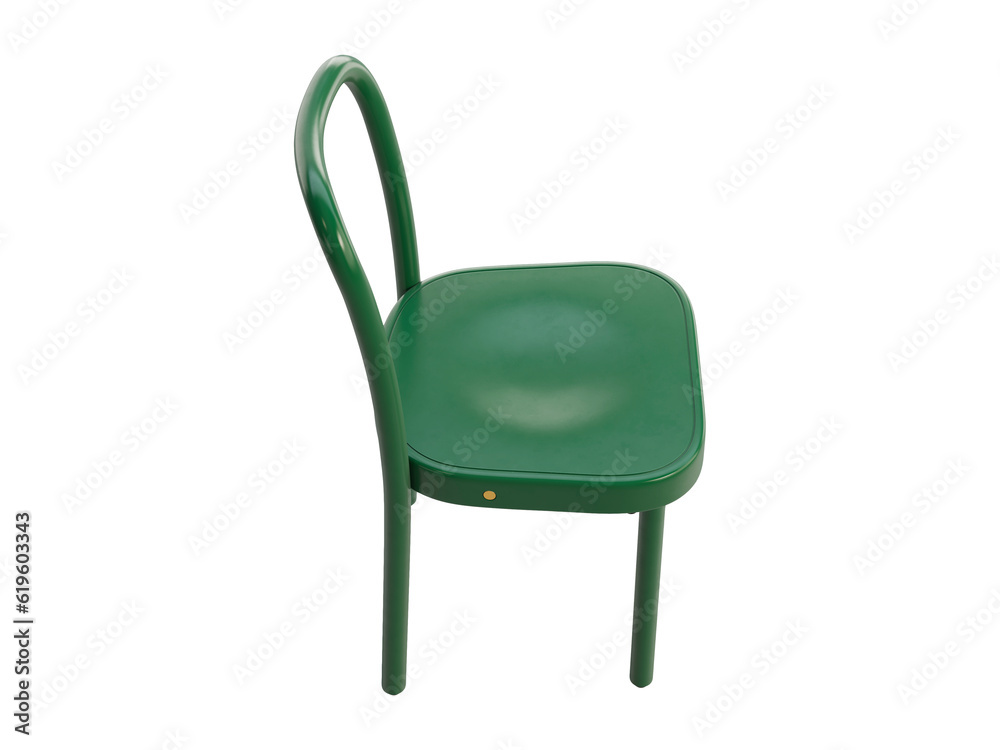 Midcentury steam-bent wooden chair with backrest and armrest. 3d render Midcentury steam-bent wooden chair with backrest and armrest. 3d render