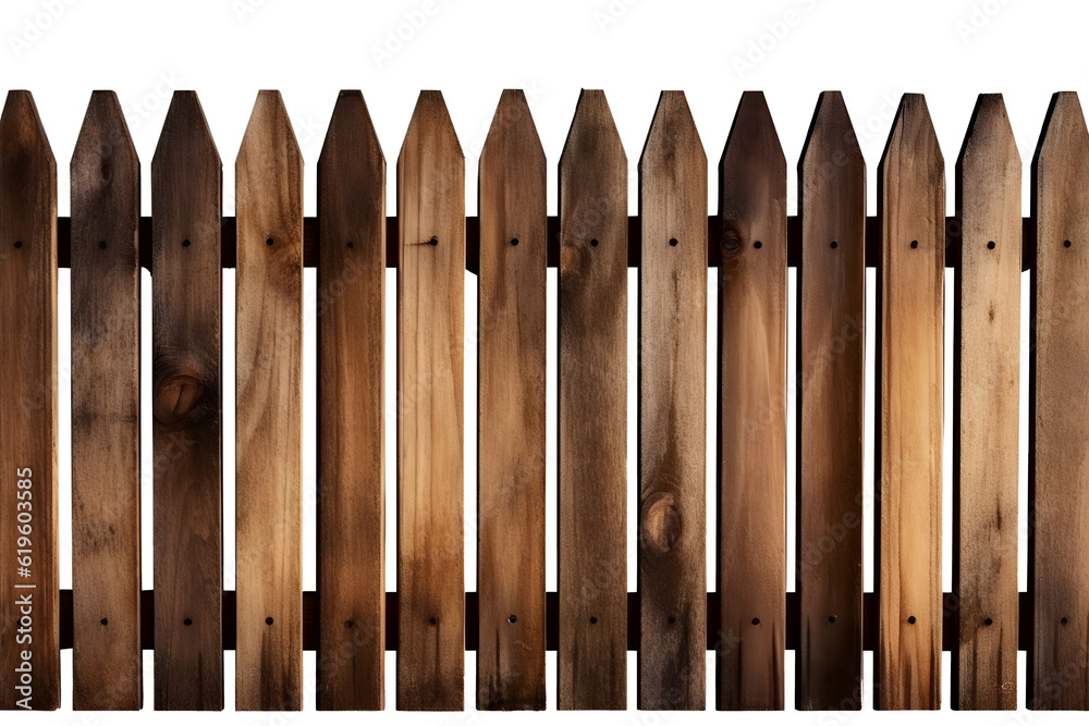 wooden fence isolated on transparent background ,generative ai