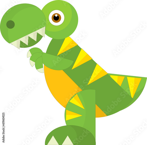 cartoon happy and funny colorful prehistoric dinosaur dino isolated illustration for kids photo