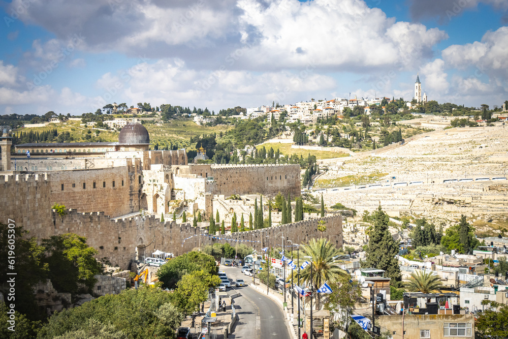 western wall, wailing wall, view from ramparts walk, jerusalem, old city, ramparts walk, israel, middle east