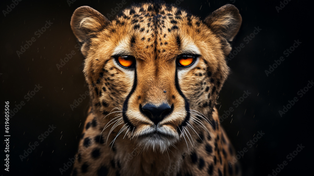 Close up of hunting cheetah in kruger park, african wildlife - obrazy, fototapety, plakaty 