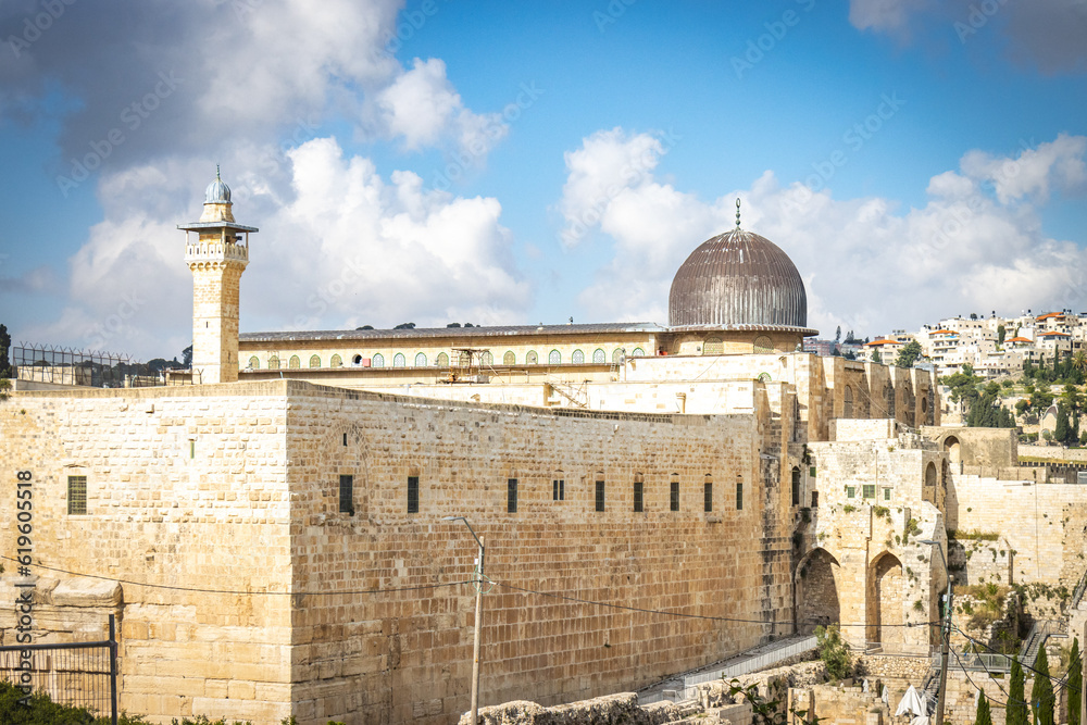 western wall, wailing wall, view from ramparts walk, jerusalem, old city, ramparts walk, israel, middle east