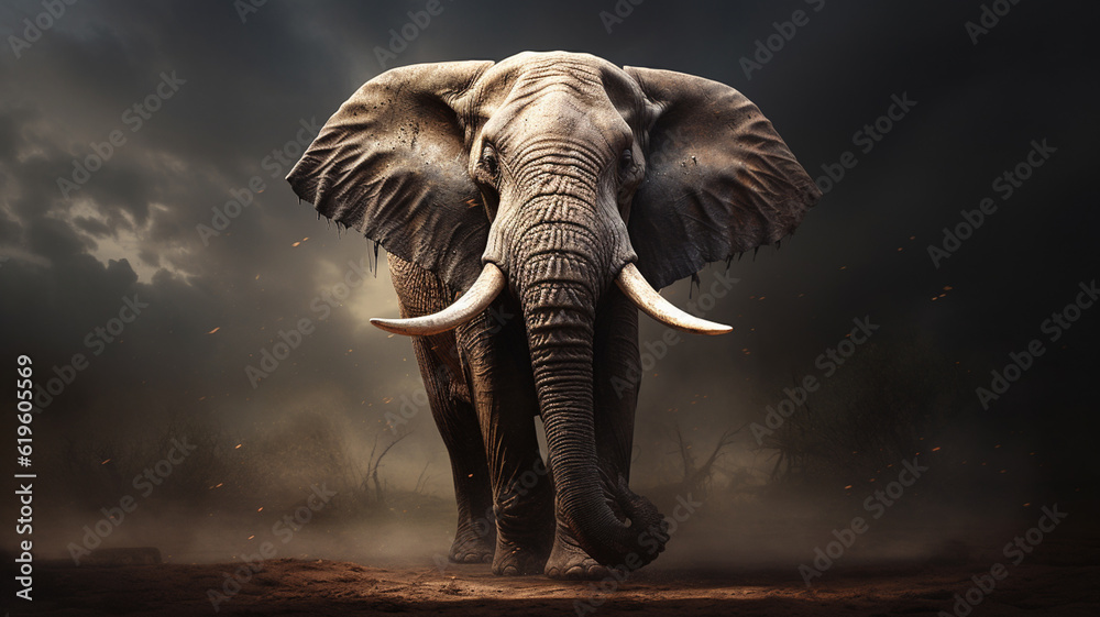 Fototapeta premium Close up of elephant, african wildlife, kruger park 