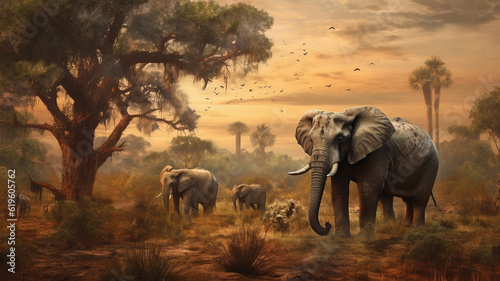 Illustration of african wildlife animals  kruger park