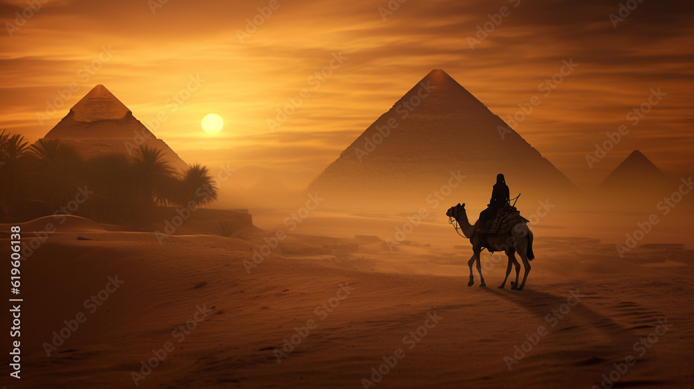 Fototapeta premium Travel and tourism in the desert in Egypt