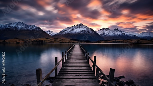New zealand mountain landscape and nature
