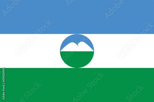 Kabardino Balkaria flag vector illustration. Russian Republic flag. Russia.