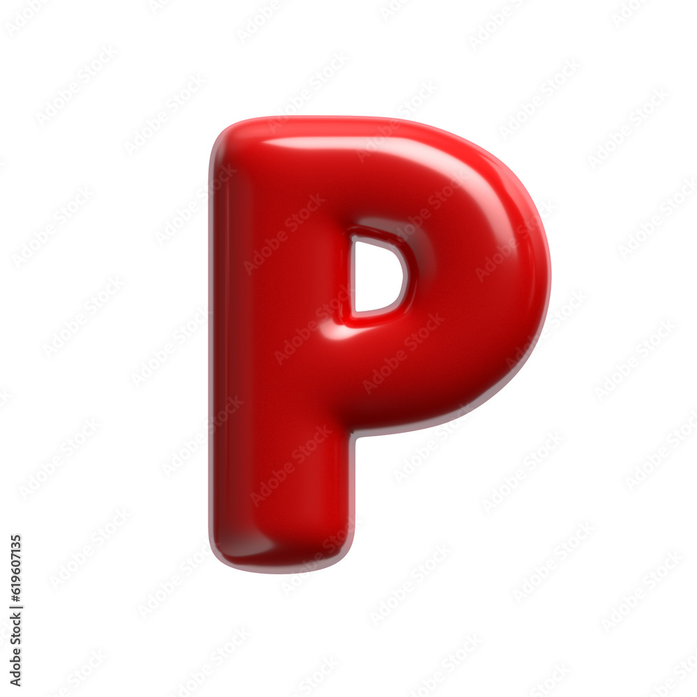 red cartoon letter P - Upper-case 3d glossy font - suitable for events, design or passion related subjects red cartoon letter P - Upper-case 3d glossy font - suitable for events, design or passion related subjects