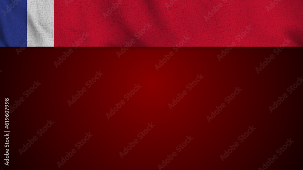 Obraz premium Long Realistic France Flag and Blank Background Area - 3D Illustration