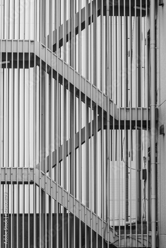 Abstract of building emergency stairwell in Tokyo