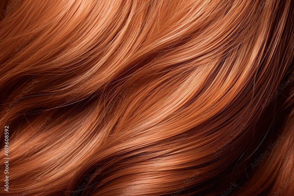 Beautiful healthy shiny hair texture with highlighted streaks, Generative ai