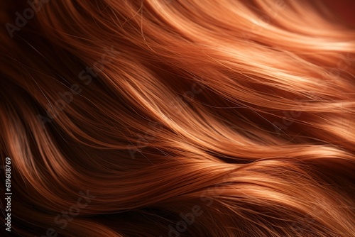 Beautiful healthy shiny hair texture with highlighted streaks, Generative ai
