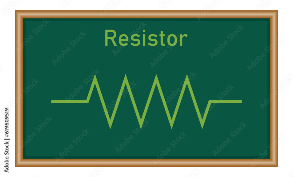 Fixed resistor symbol icon in electricity. Mathematics resources for teachers and students.