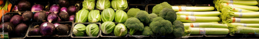 vegetables and fruits on the counter of the store.Generative AI vegetables and fruits on the counter of the store.Generative AI