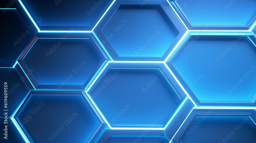 A vibrant hexagonal background with colorful lights