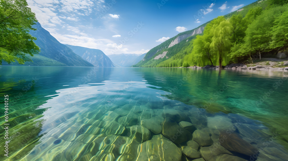 美しい川の風景 No.030 The Breathtaking View of a River Generative AI 美しい川の風景 No.030 The Breathtaking View of a River Generative AI