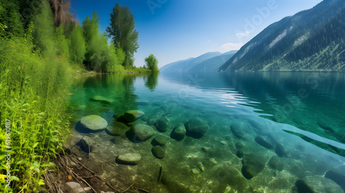 美しい川の風景 No.025  The Breathtaking View of a River Generative AI © Lumin5e616f1