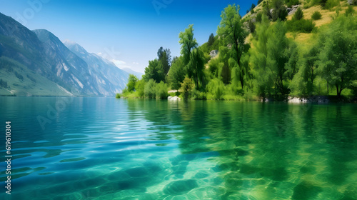 美しい川の風景 No.023  The Breathtaking View of a River Generative AI