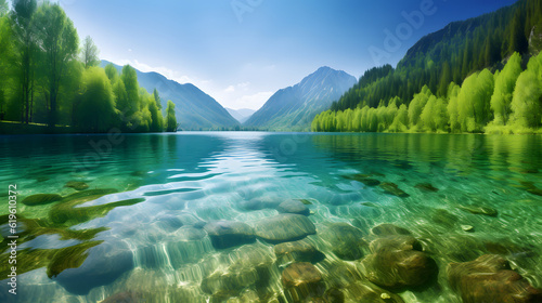 美しい川の風景 No.036  The Breathtaking View of a River Generative AI © Lumin5e616f1