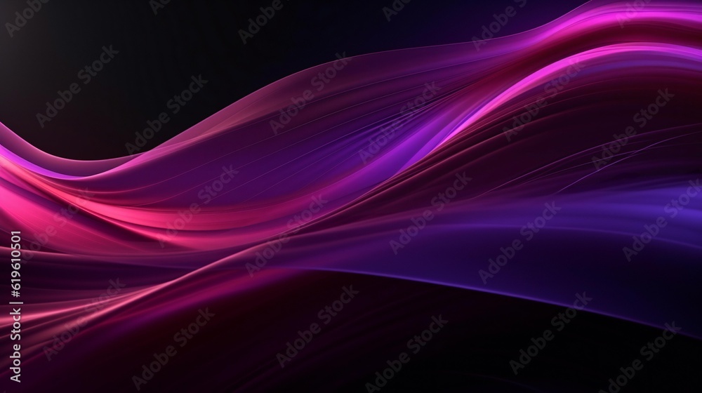 A vibrant purple and pink wave against a dark black background A vibrant purple and pink wave against a dark black background