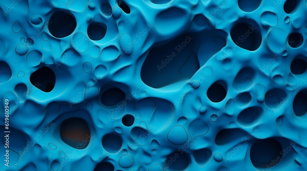 A close up of a blue wall with holes in it A close up of a blue wall with holes in it