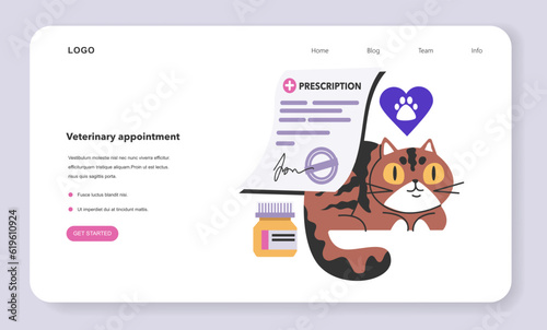 Veterinary appointment web banner or landing page.