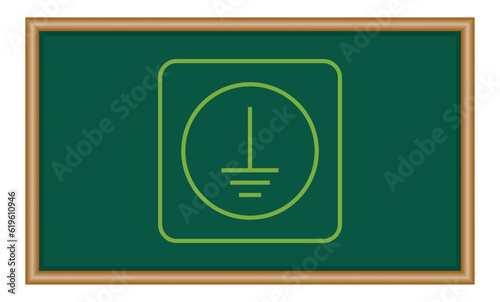 Protective earth ground symbol icon in electricity. Physics resources for teachers and students. Vector illustration.